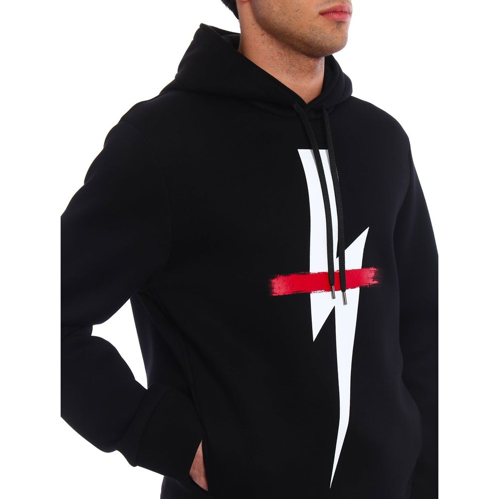 Neil Barrett Schwarzer Baumwoll-Sweatshirt