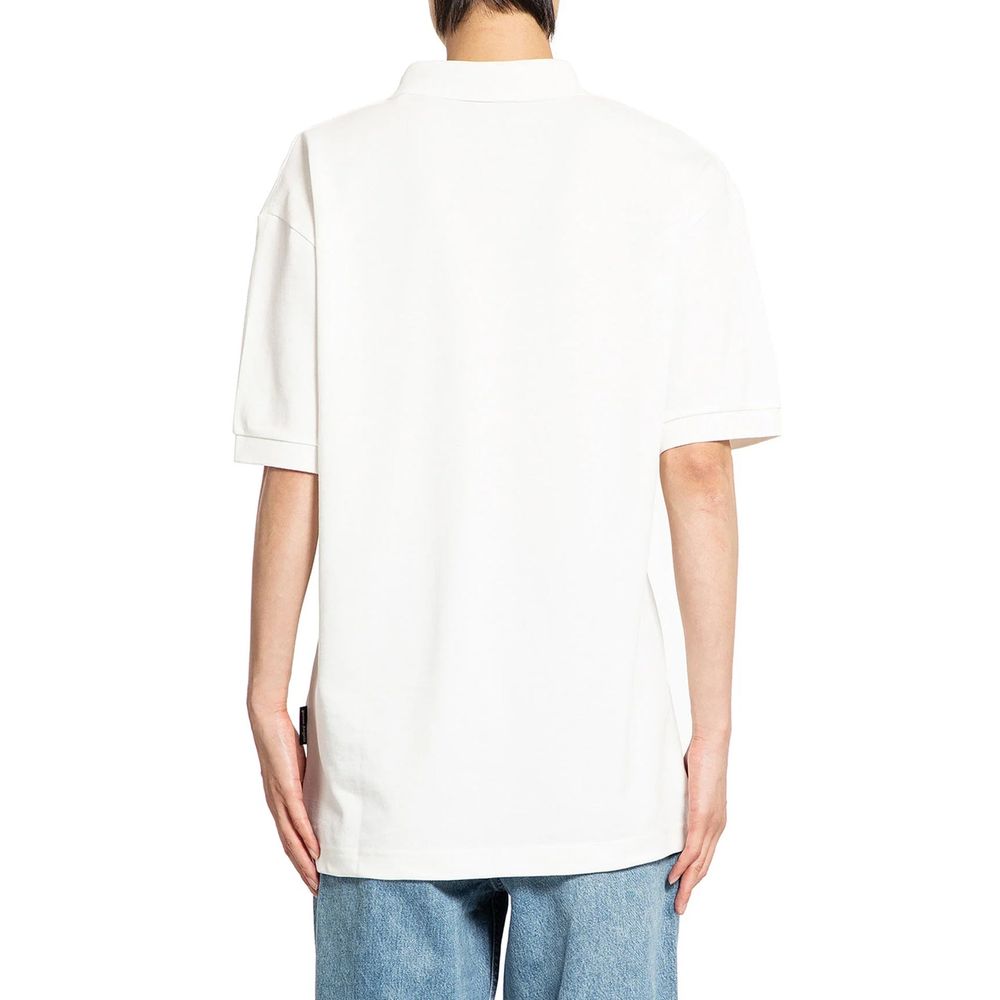 Palm Angels Weißes Poloshirt aus Baumwolle