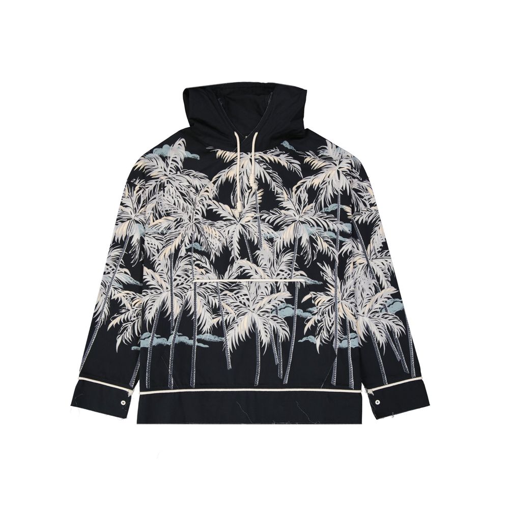 Palm Angels Schwarzes Baumwollhemd mit Muster