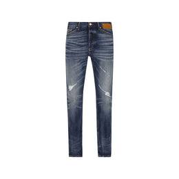 Palm Angels Blaue Jeans aus Baumwolle im geraden Schnitt