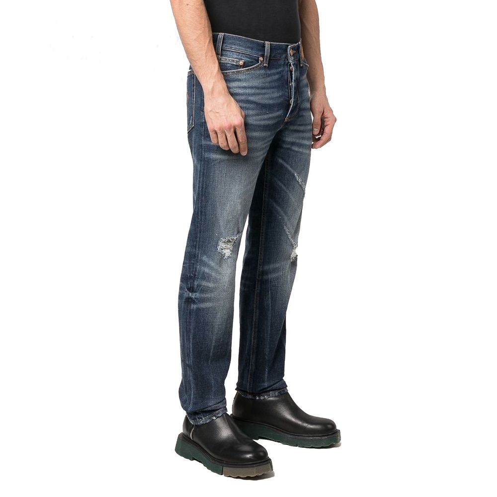 Palm Angels Blaue Jeans aus Baumwolle im geraden Schnitt