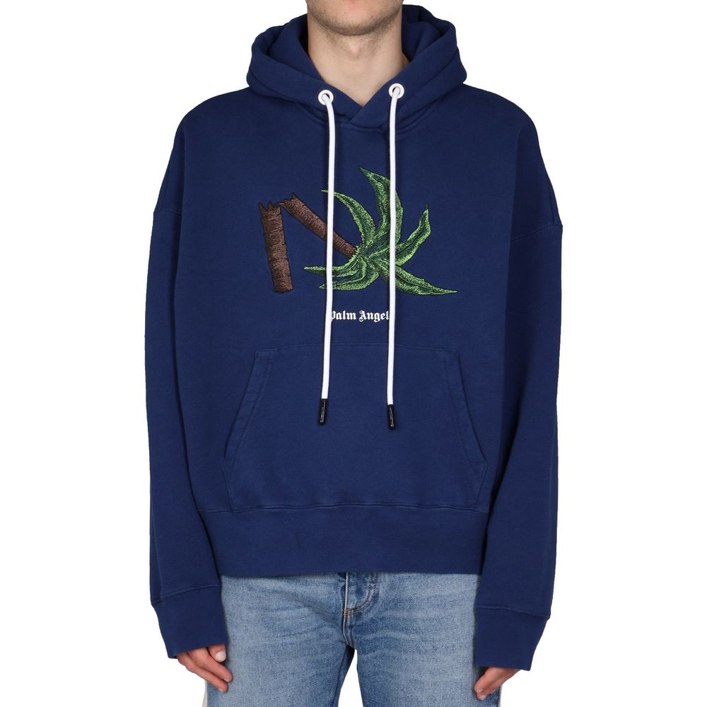 Palm Angels Blauer Baumwoll-Sweatshirt