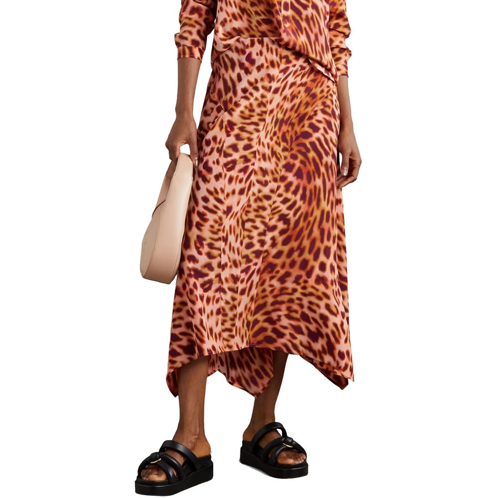 Stella McCartney Orange Seiden Midirock