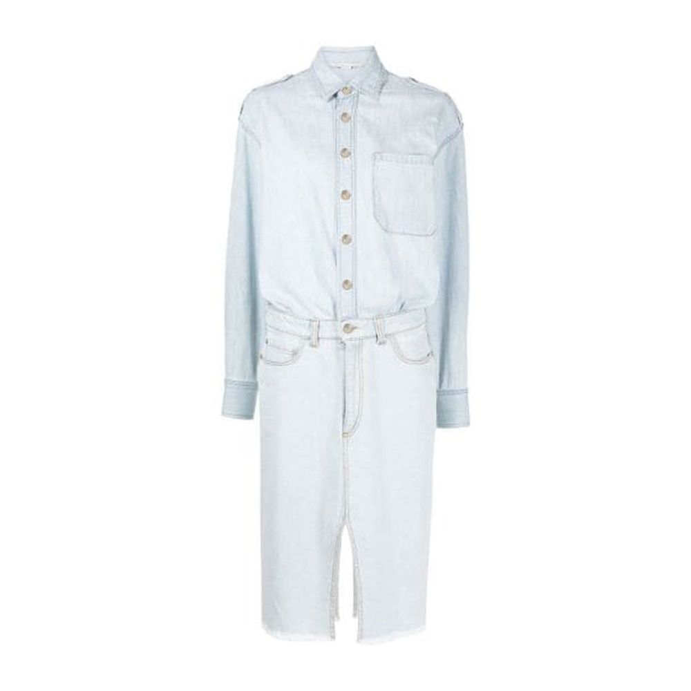Stella McCartney Blaues Baumwoll-Freizeitkleid