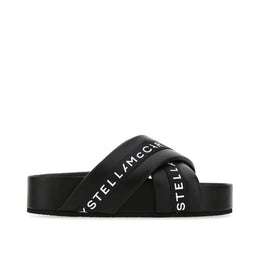 Stella McCartney Schwarze Polyurethan-Slipper