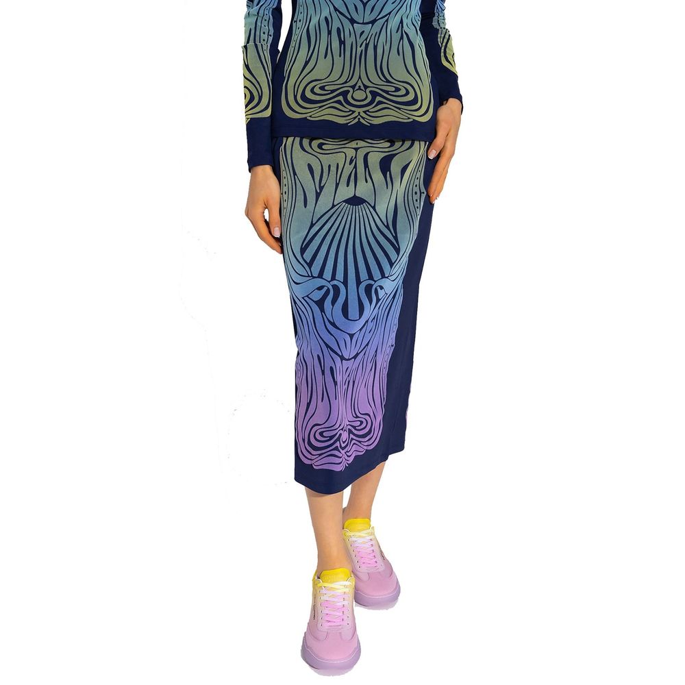 Stella McCartney Blaue Midi-Rock aus Polyamid