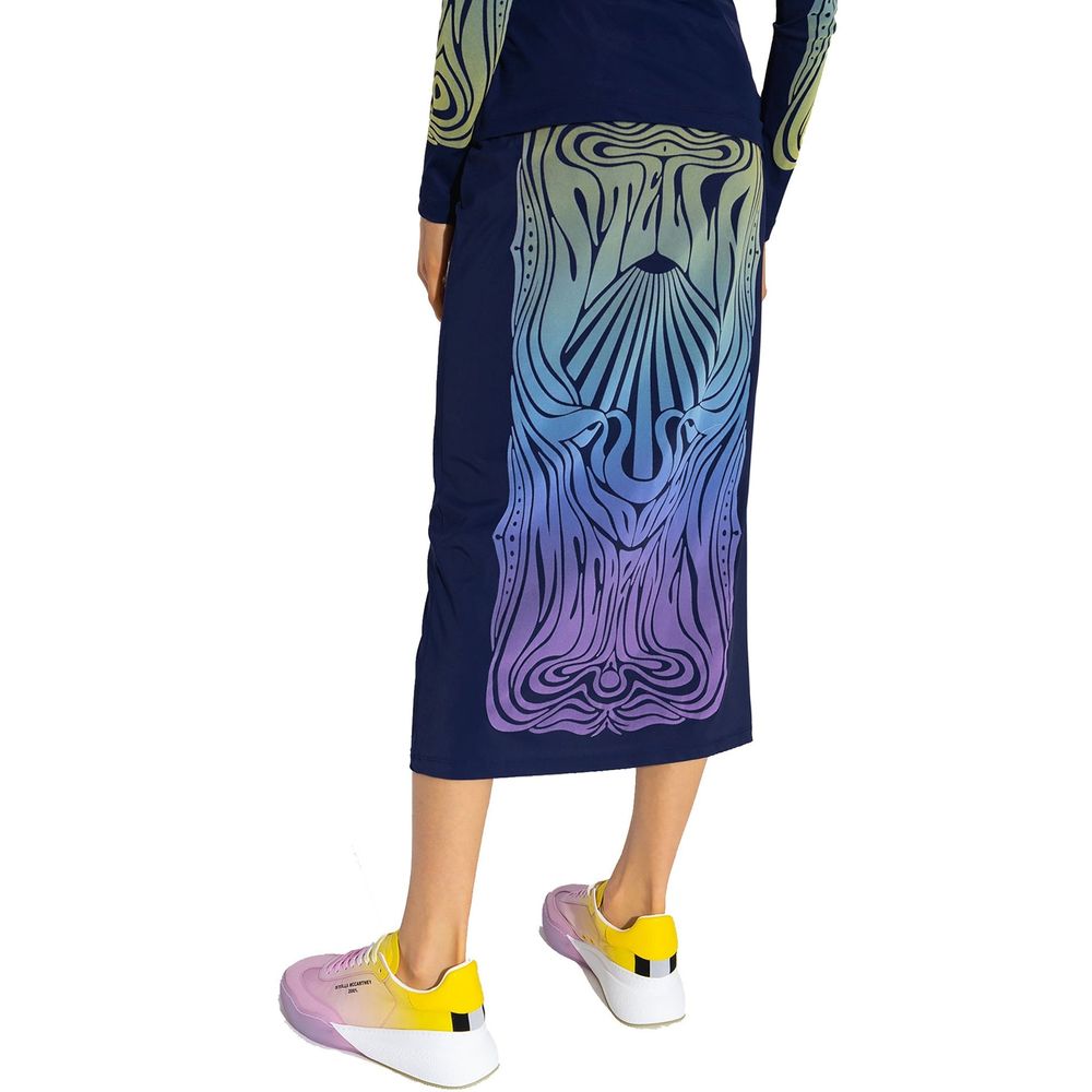 Stella McCartney Blaue Midi-Rock aus Polyamid