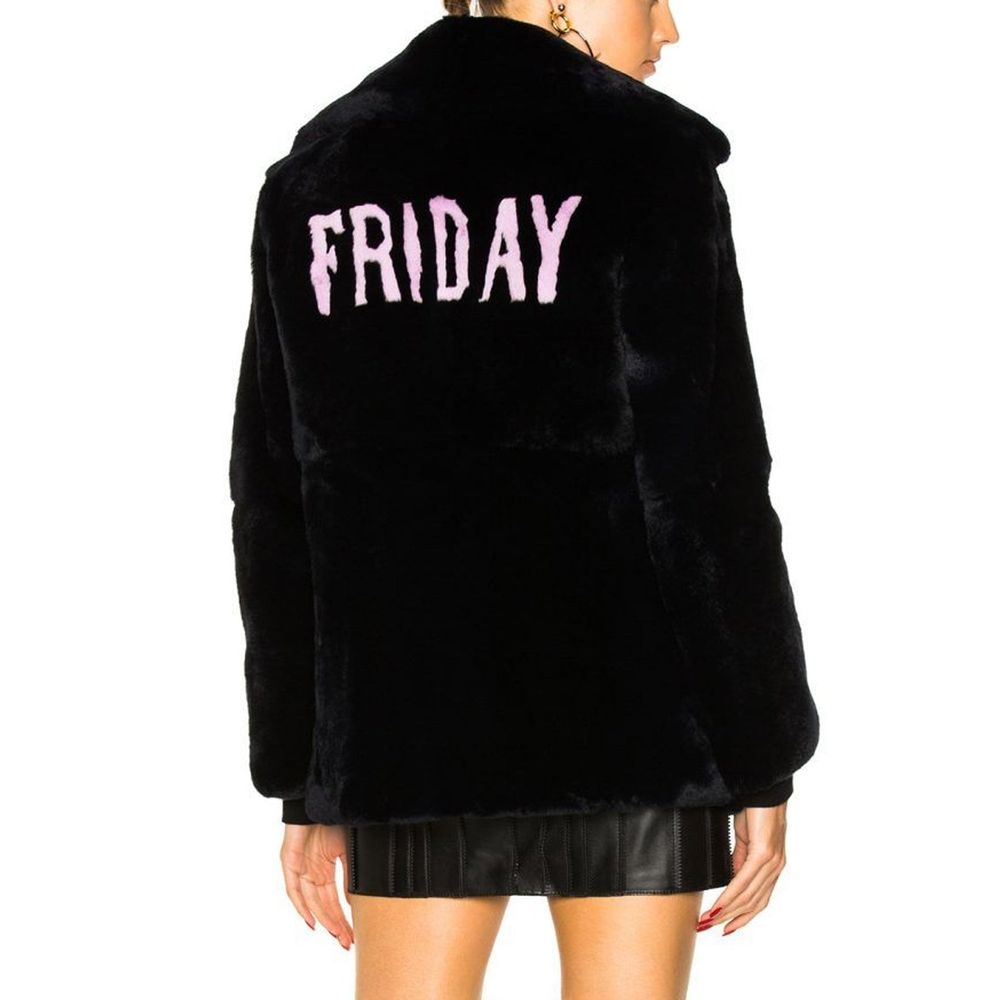 Alberta Ferretti Blauer Kaninchenfellmantel