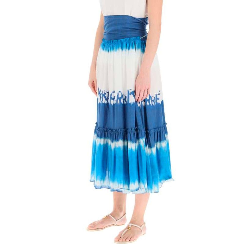Alberta Ferretti Blaue Baumwoll-Midirock