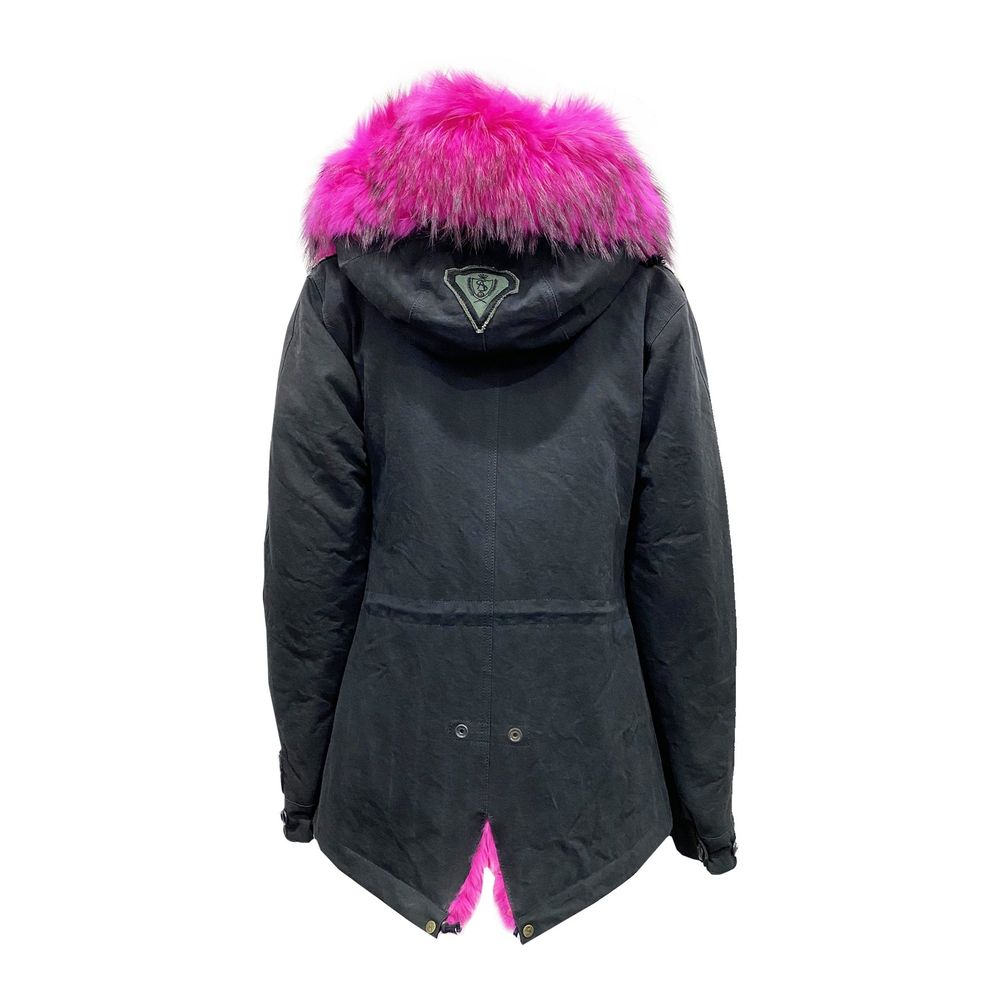 AS65 Schwarzer Parka aus Baumwolle