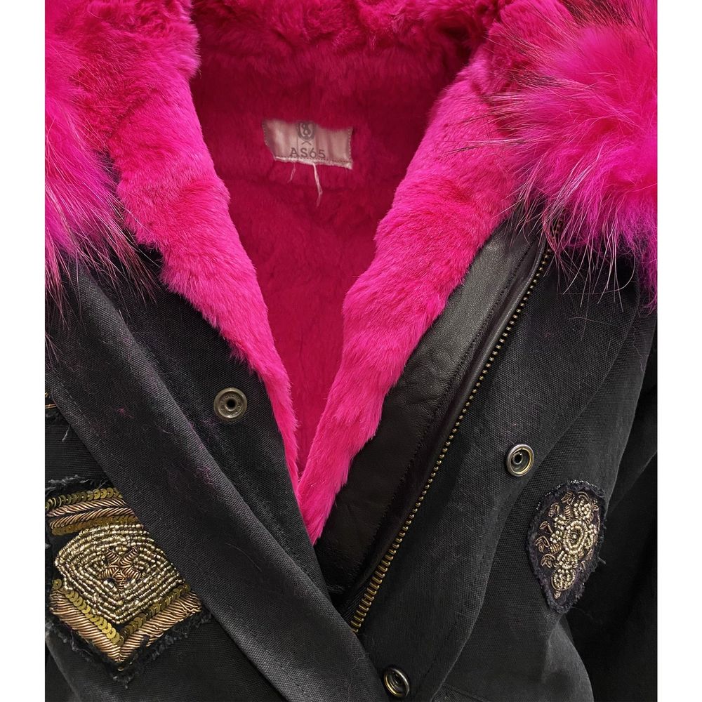 AS65 Schwarzer Parka aus Baumwolle