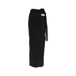 Dolce & Gabbana Schwarzer Elastan-Maxirock