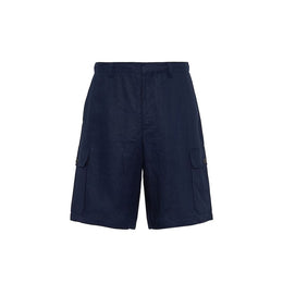 Prada Blaue Leinen-Bermudashorts