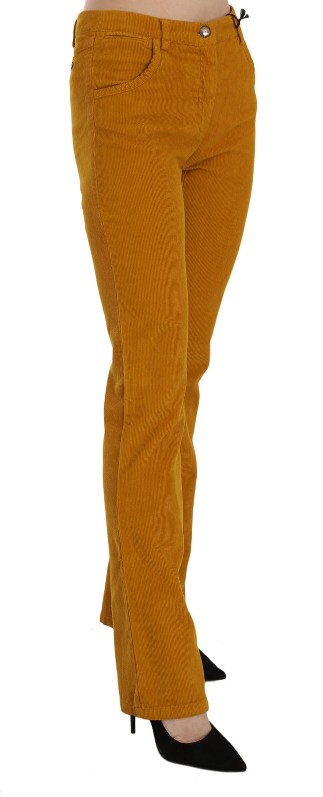 Costume National Orange High Waist Straight Leg Hose
