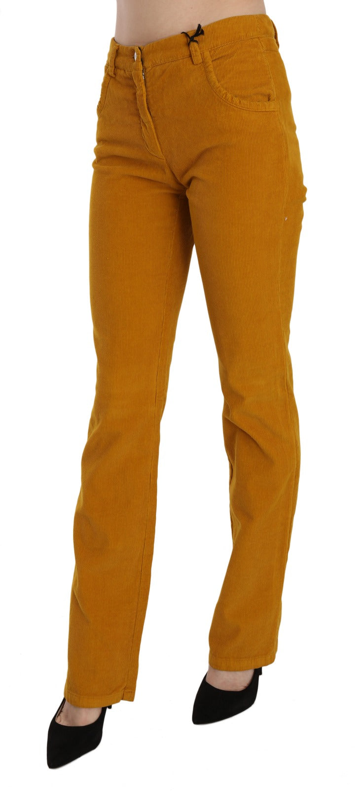 Costume National Orange High Waist Straight Leg Hose