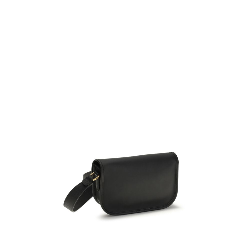 Valentino Garavani Schwarze Bos Taurus Kalbsleder Schultertasche