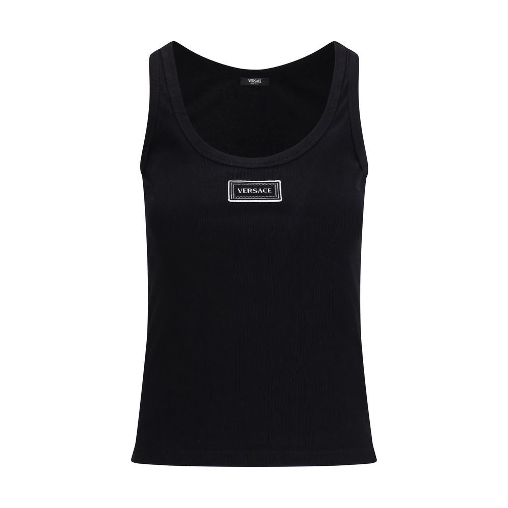 Versace Schwarze Baumwoll-Tanktops