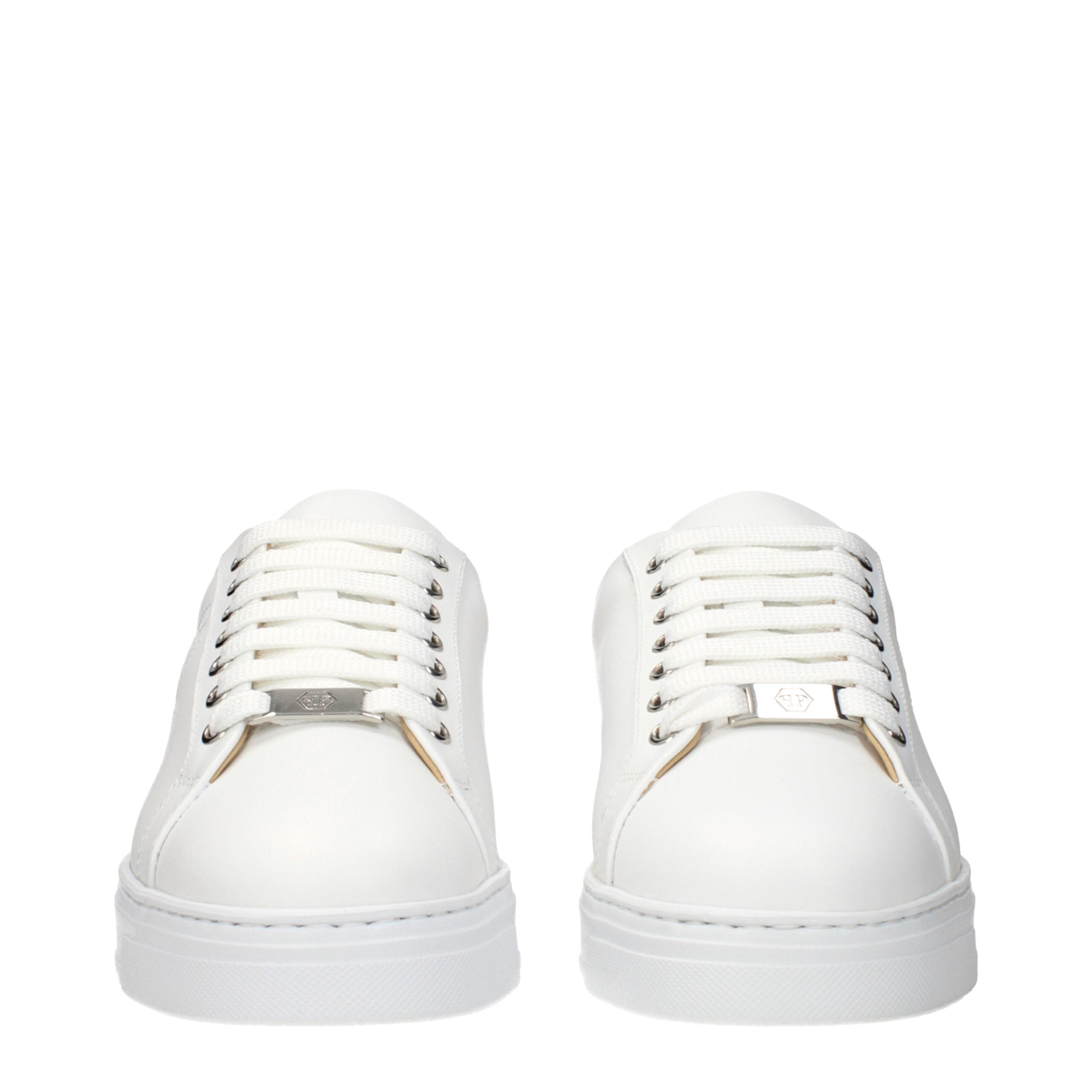 Philipp Plein Weiße Low-Top-Sneaker aus Leder