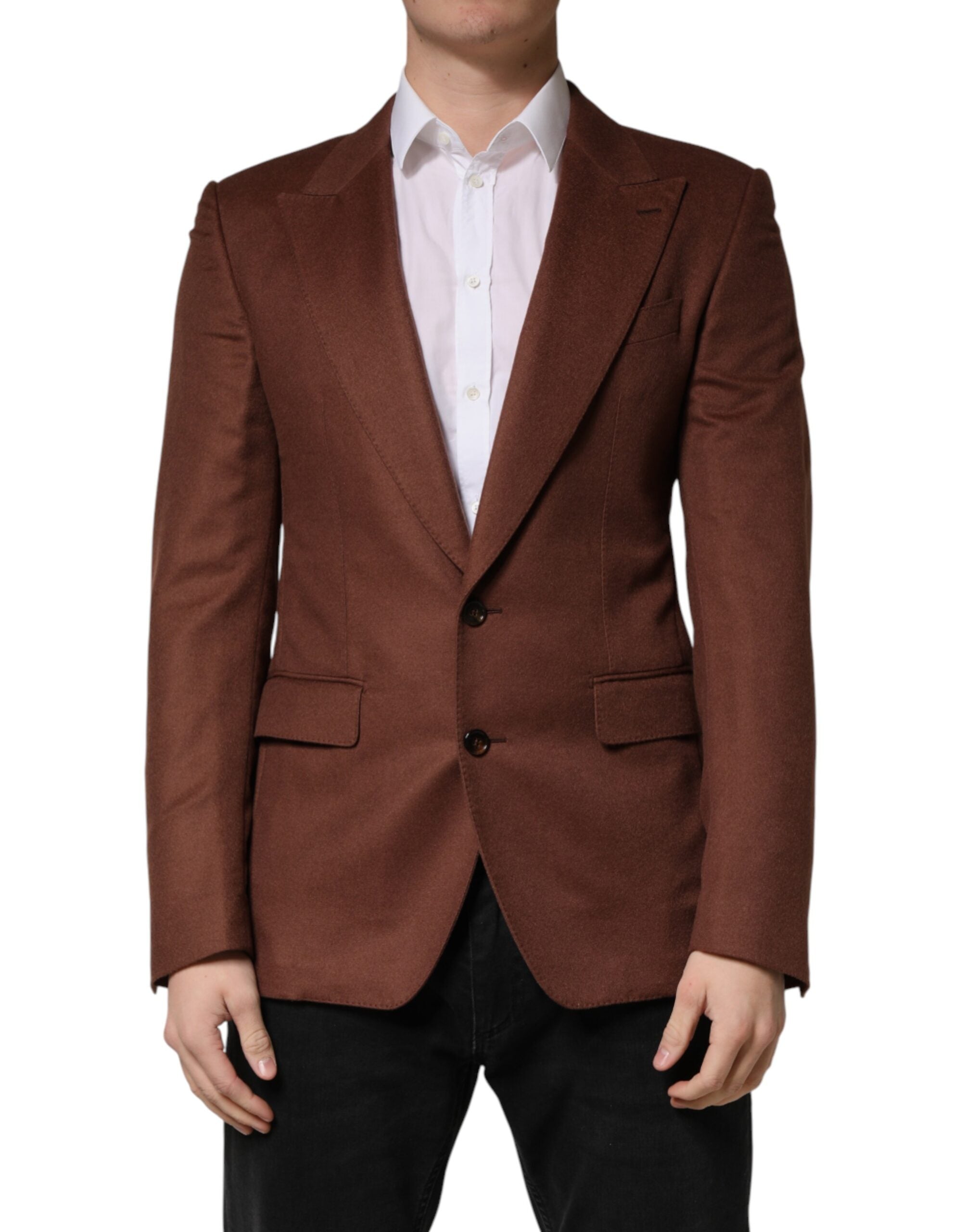 Dolce & Gabbana Brauner Kaschmir-Sakko mit Einreiher