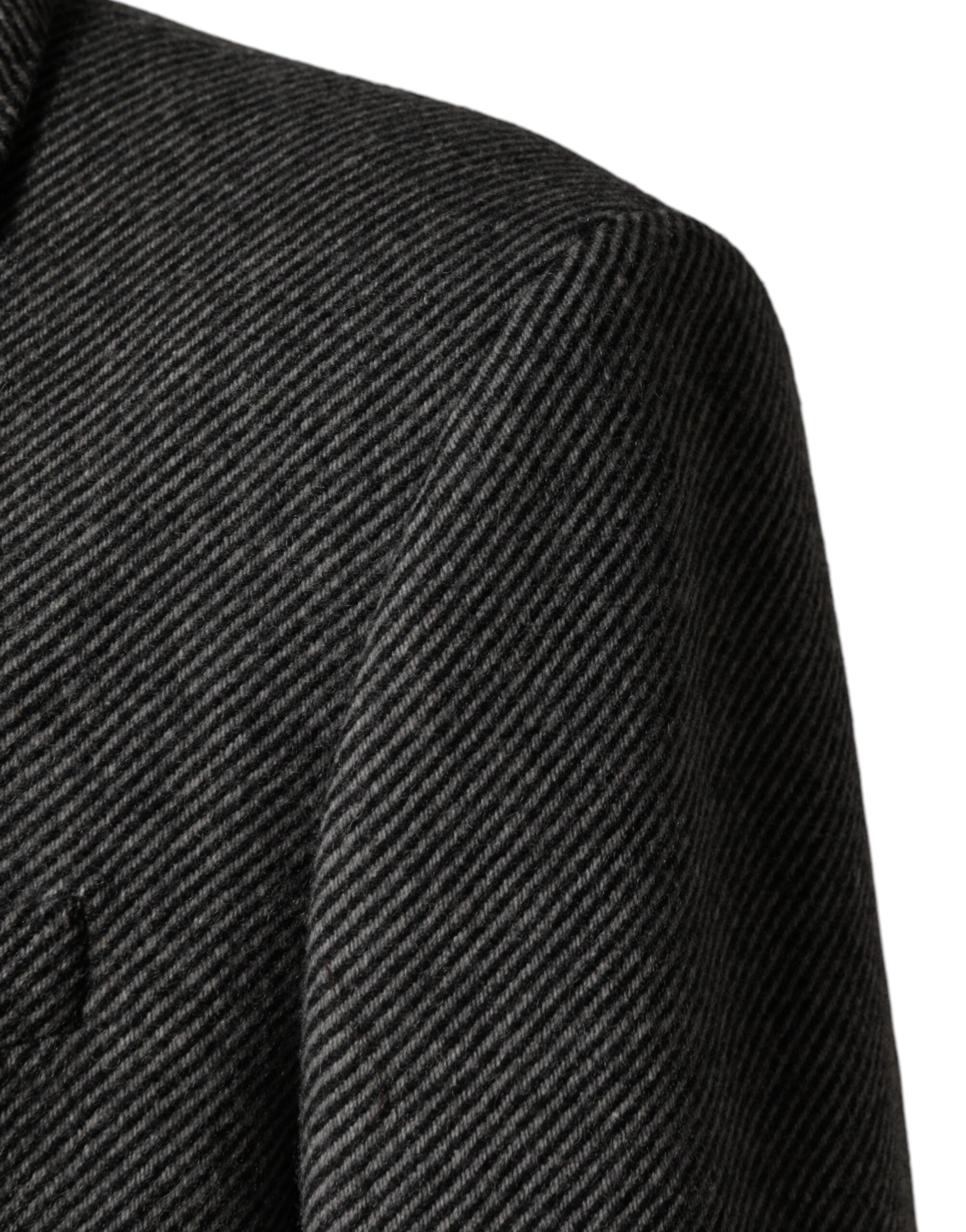Dolce & Gabbana Grauer einreihiger Herren-Trenchcoat
