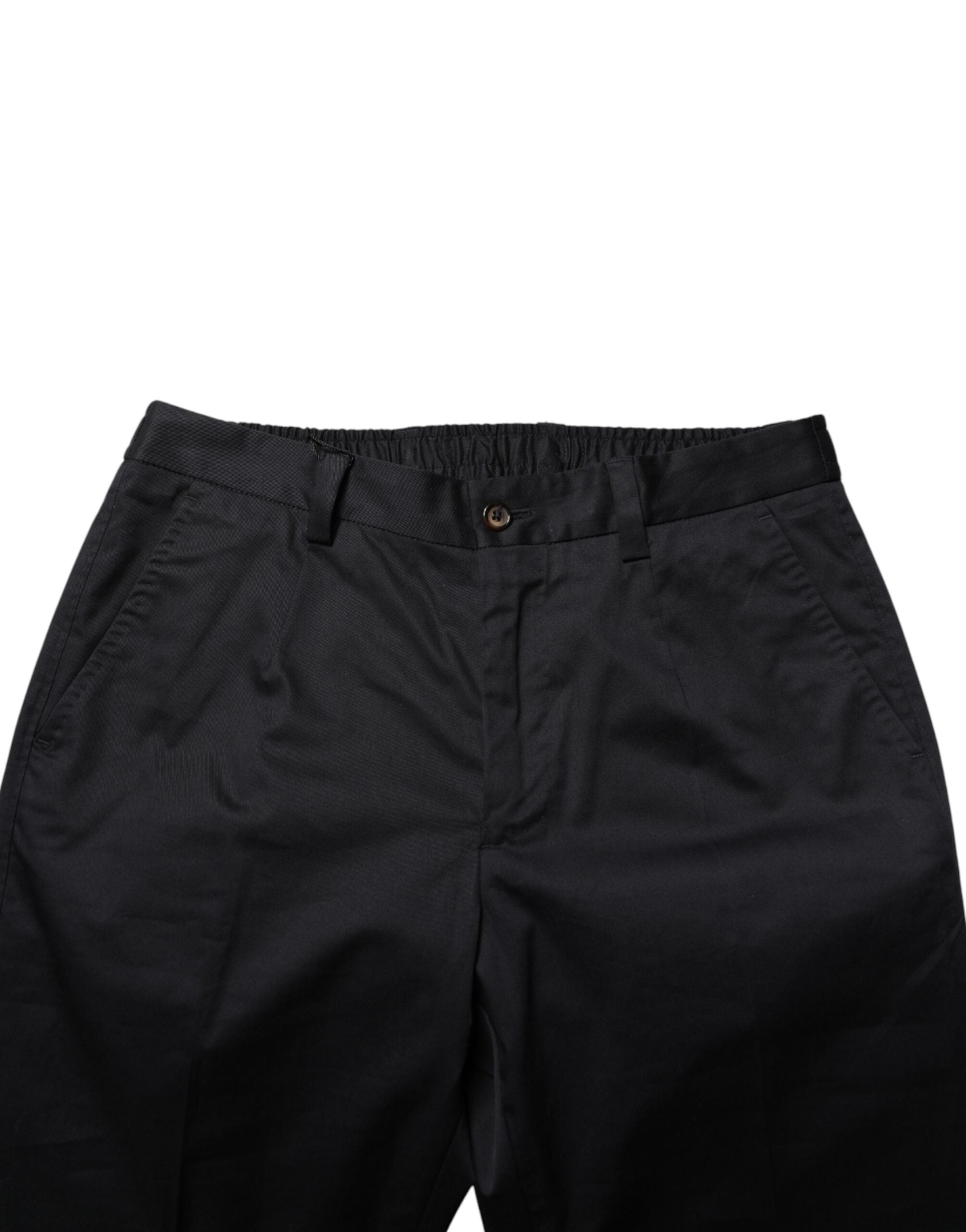 Dolce & Gabbana Dunkelblaue Baumwoll-Skinny-Hosenanzug-Hose