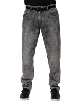 Dolce & Gabbana Graue Baumwoll-Jeans mit geradem Bein