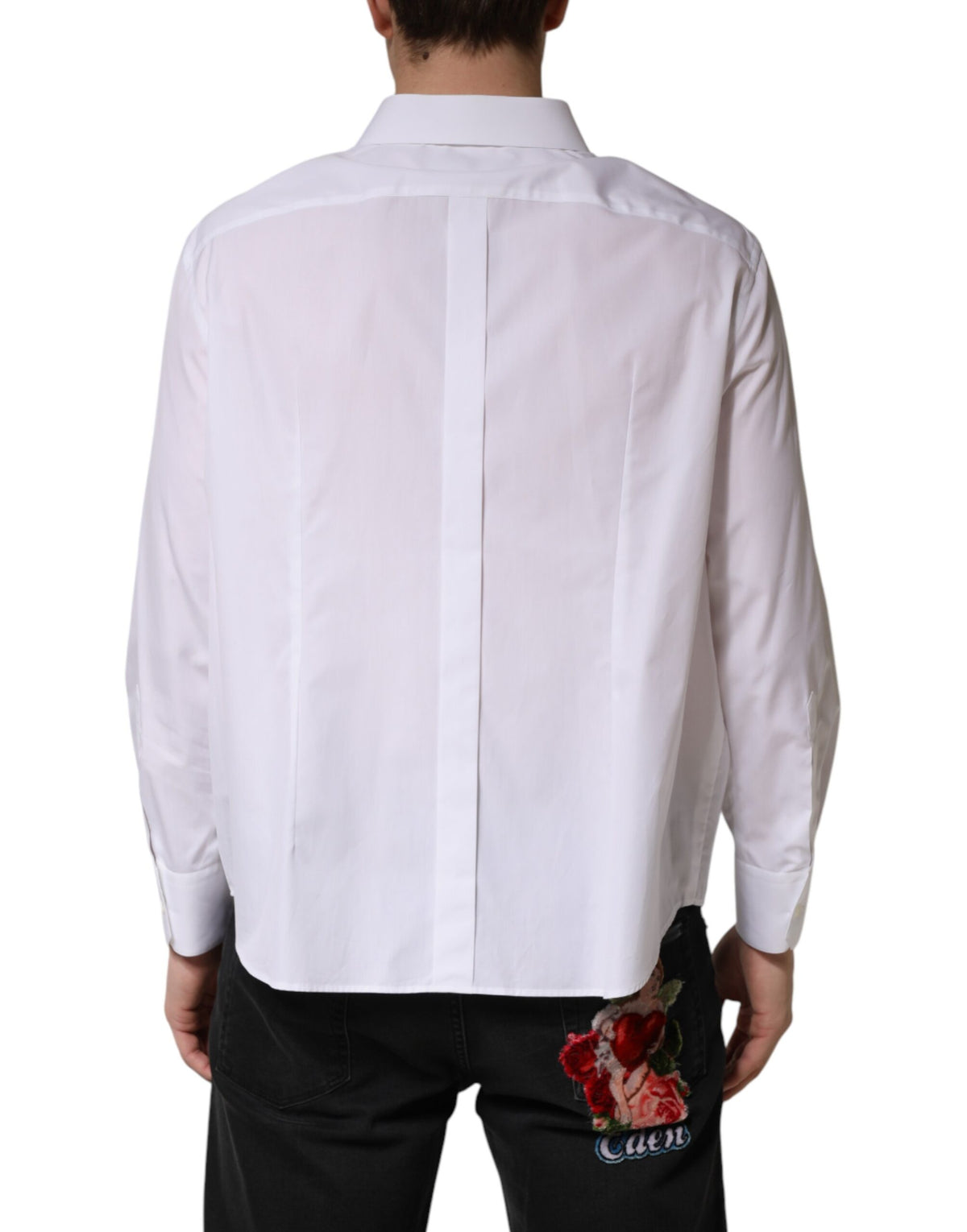 Dolce & Gabbana Weißes SARTORIA Hemd aus Baumwolle mit Kragen