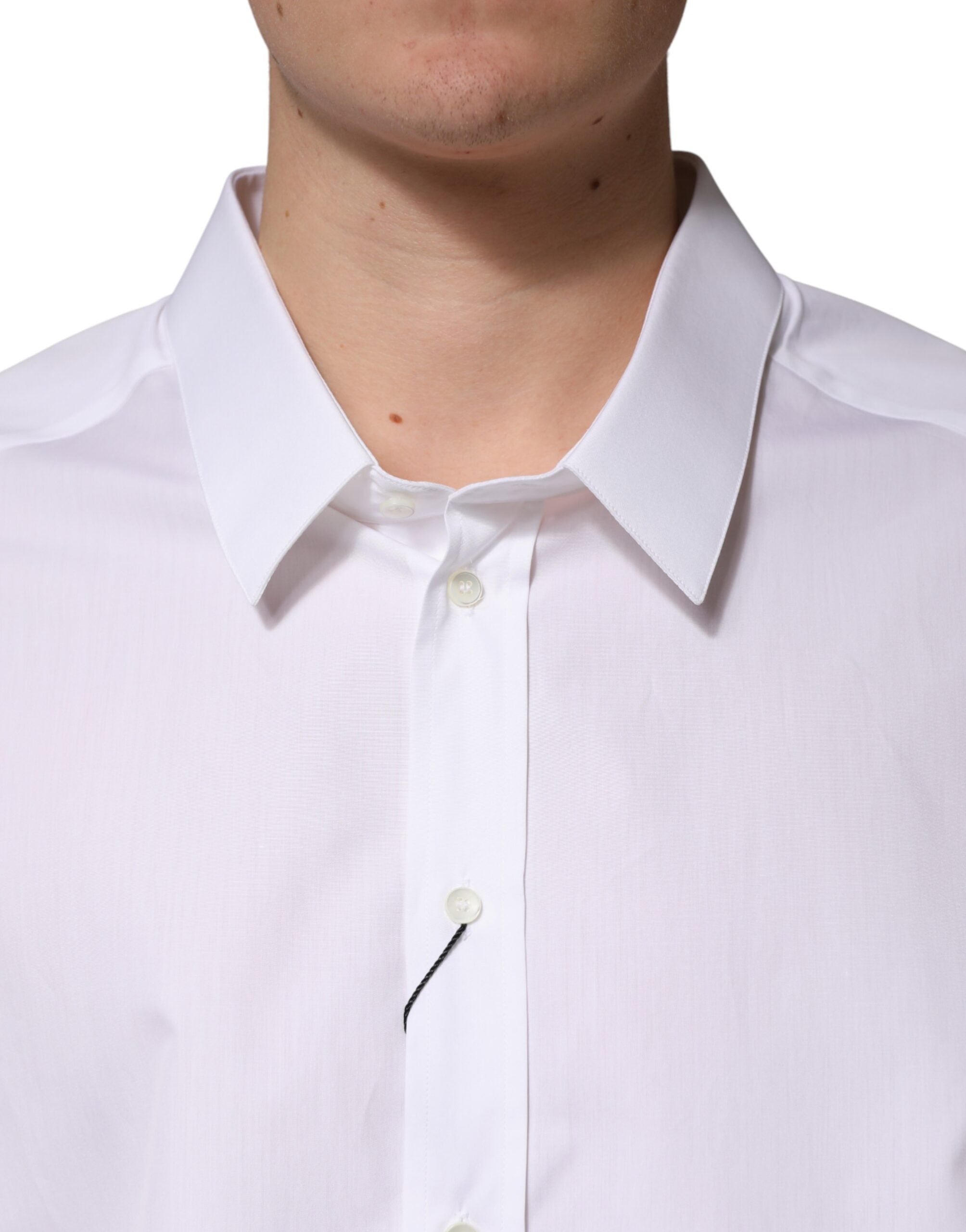 Dolce & Gabbana Weißes SARTORIA Hemd aus Baumwolle mit Kragen