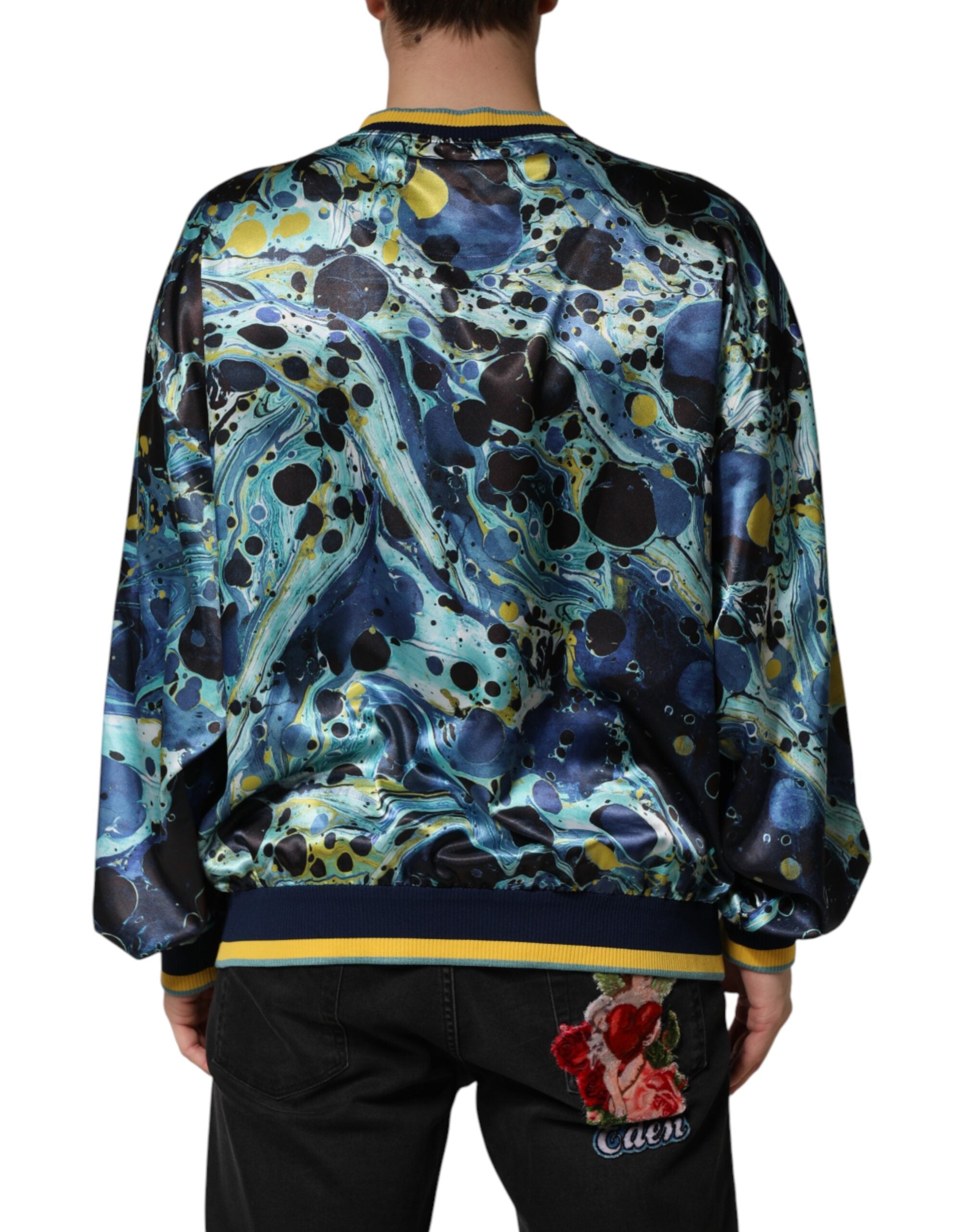 Dolce & Gabbana Mehrfarbiger Pullover im Marmor-Look