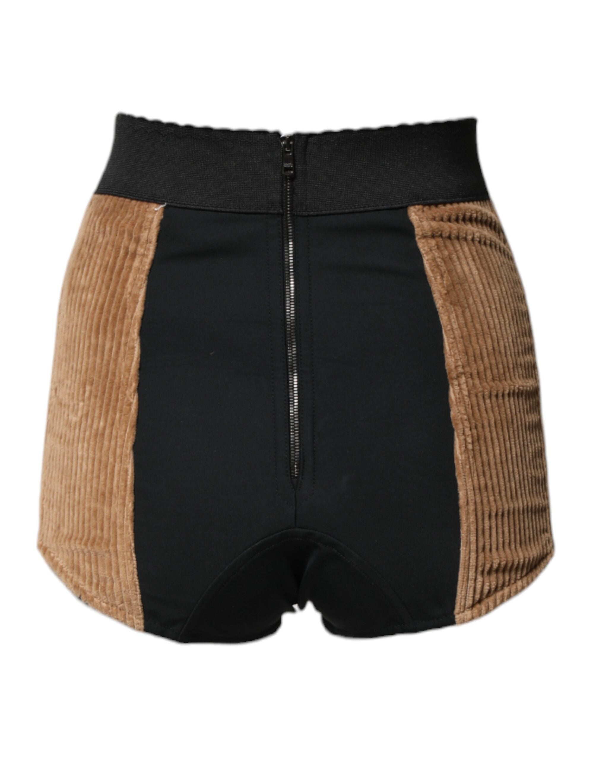 Dolce & Gabbana Braune Baumwoll-Hotpants mit hoher Taille