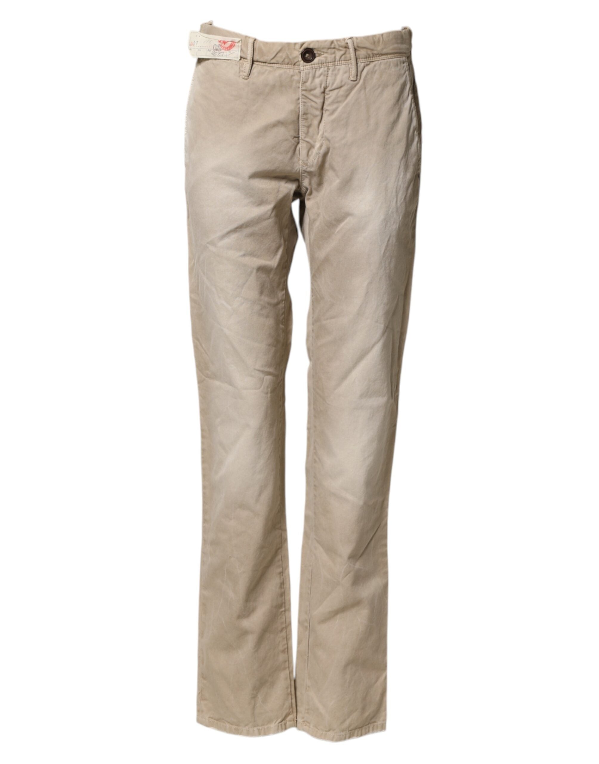 Incotex Beige Mid Waist Straight Damen Freizeithose Chino
