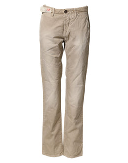Incotex Beige Mid Waist Straight Damen Freizeithose Chino