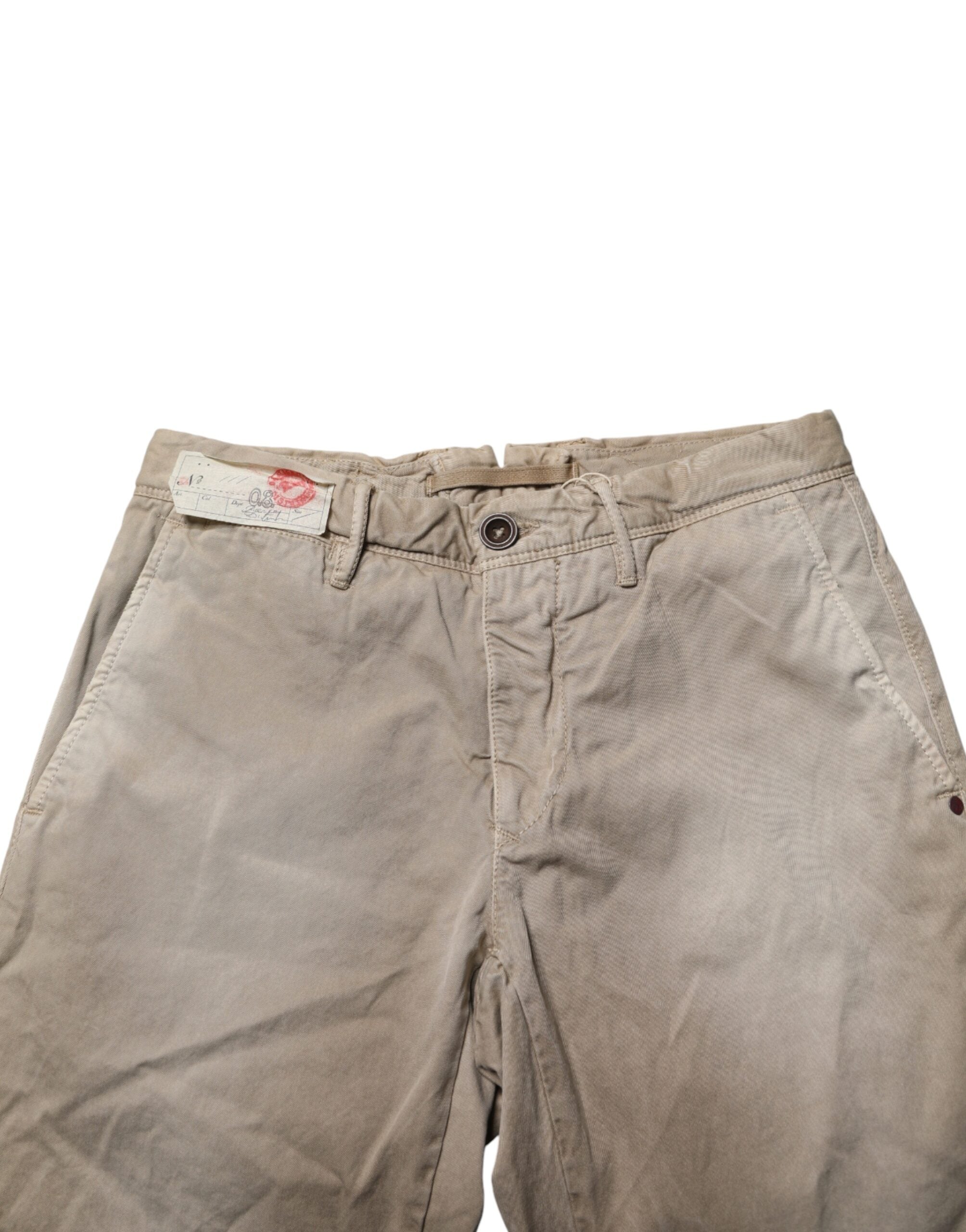 Incotex Beige Mid Waist Straight Damen Freizeithose Chino