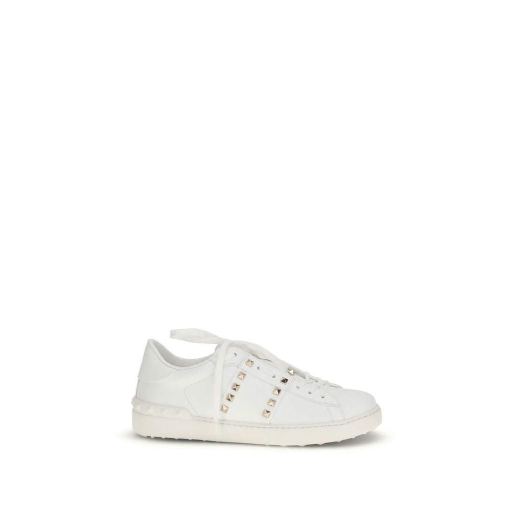 Valentino Garavani Weiße Low-Top-Sneaker aus Kalbsleder Bos Taurus