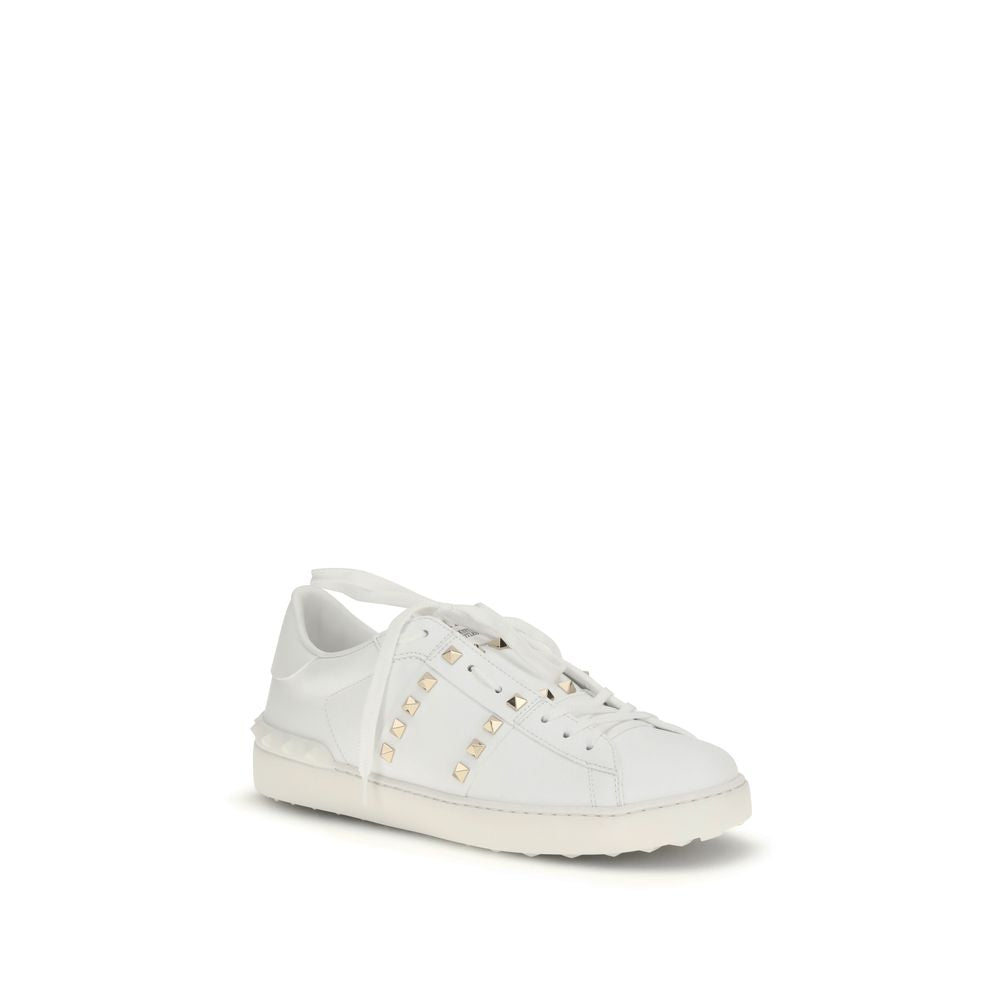 Valentino Garavani Weiße Low-Top-Sneaker aus Kalbsleder Bos Taurus