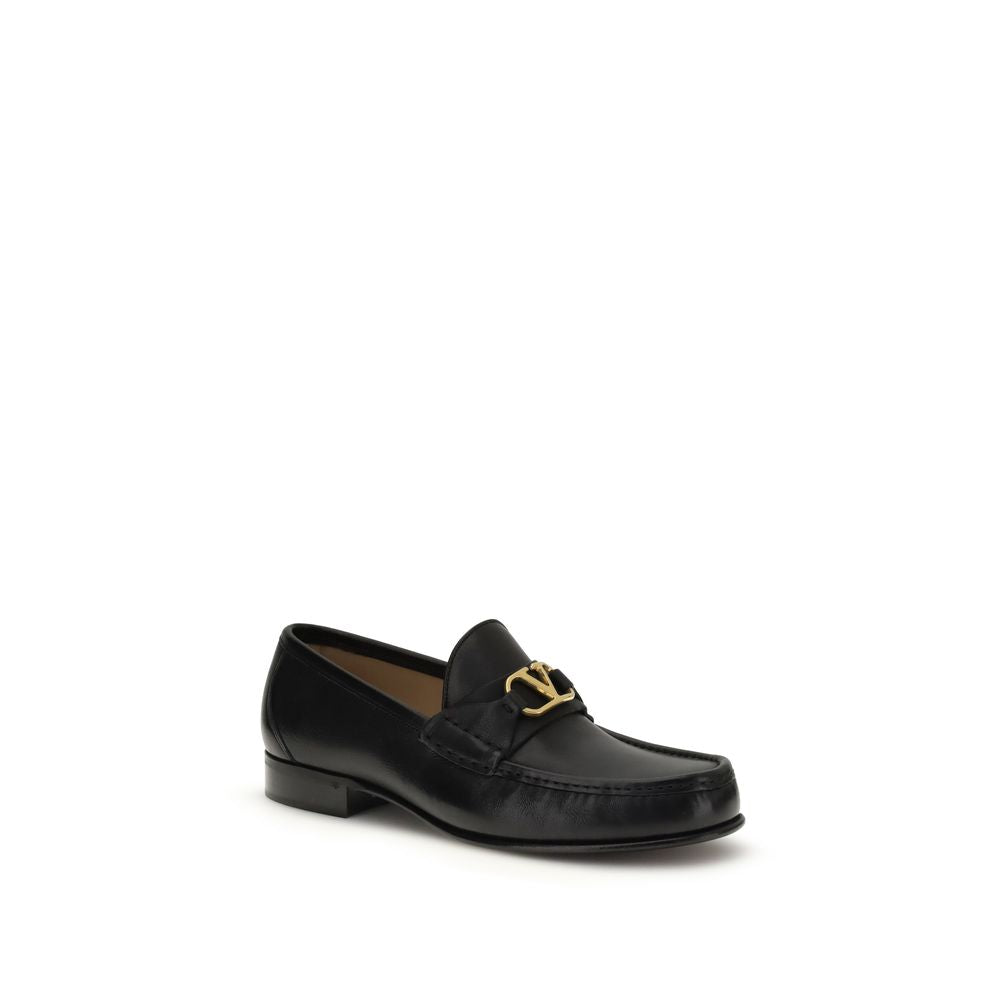 Valentino Garavani Schwarze "Bos Taurus" Kalbsleder Loafer zum Hineinschlüpfen