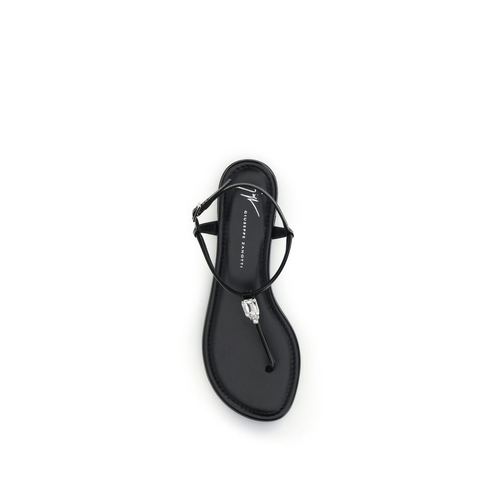 Giuseppe Zanotti Schwarze Bos Taurus Kalbsleder-Sandalen