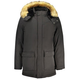 Guess Jeans Schwarze Polyester Herrenjacke