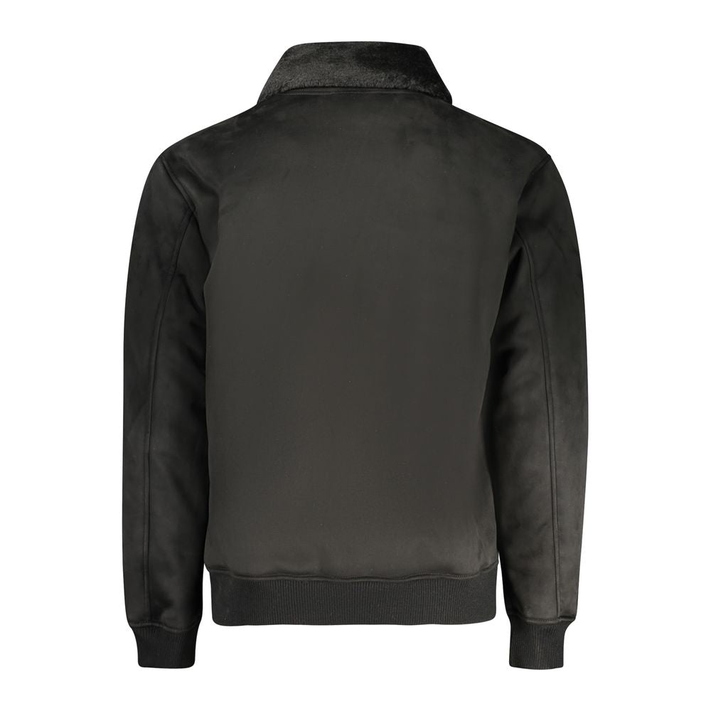 Guess Jeans Nero Poliuretano Herrenjacke