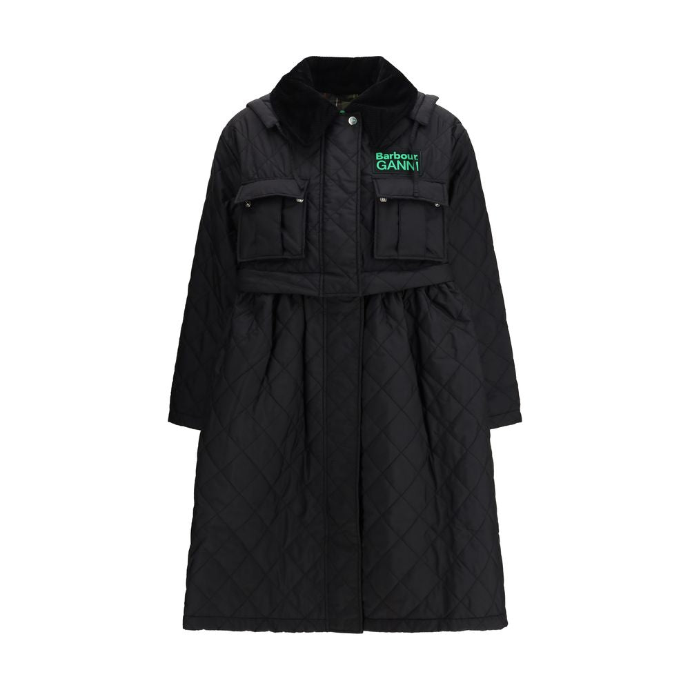 Barbour Schwarzer Polyester-Mantel