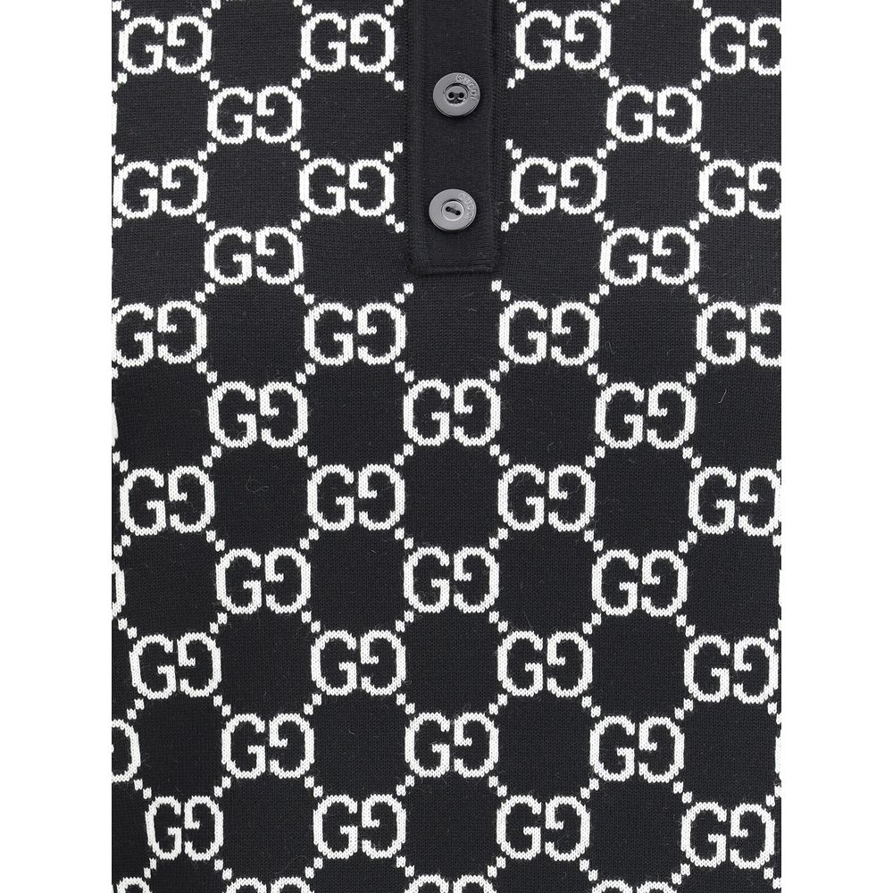 Gucci Schwarzes Wollmuster-Hemd