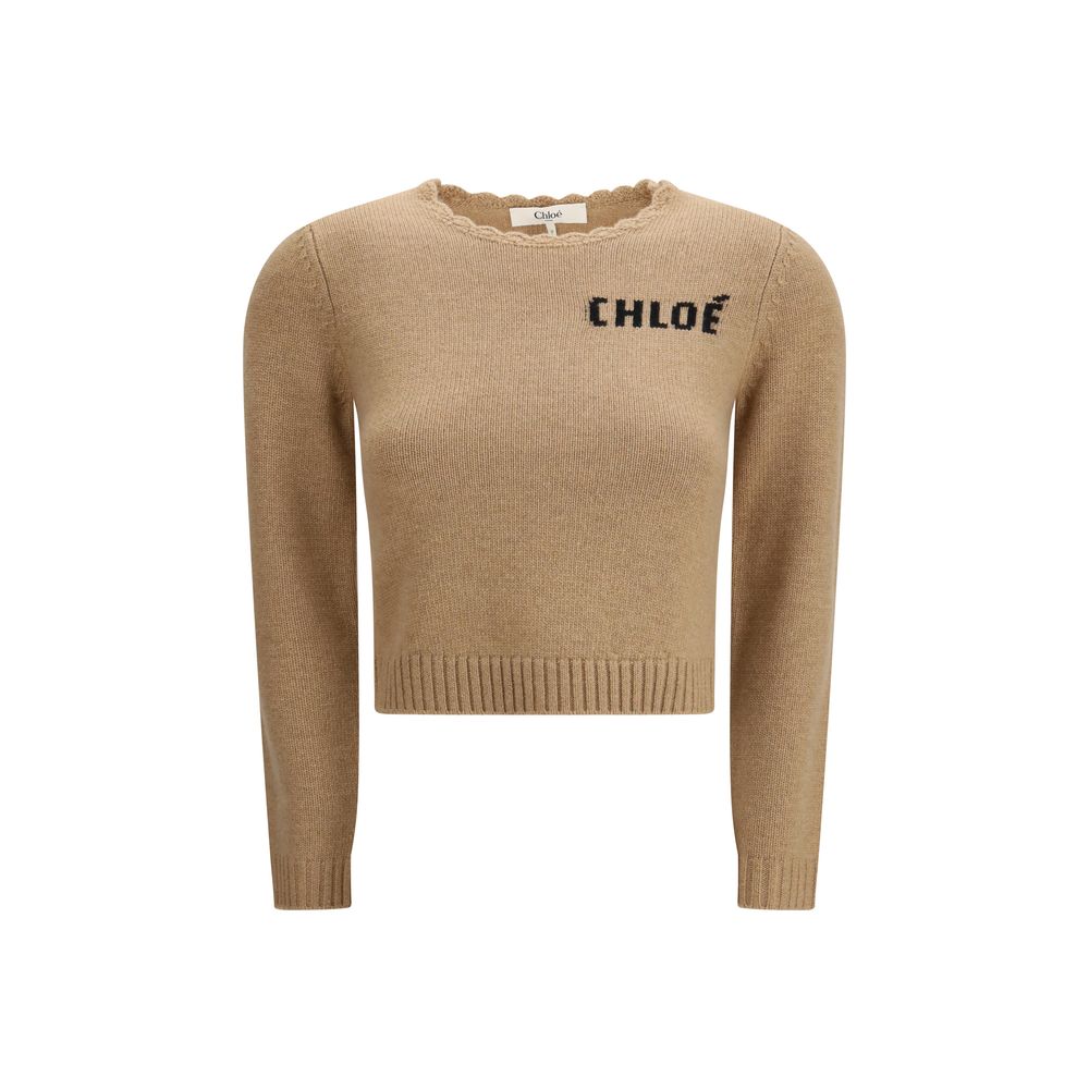 Chloé Brauner Wollpullover