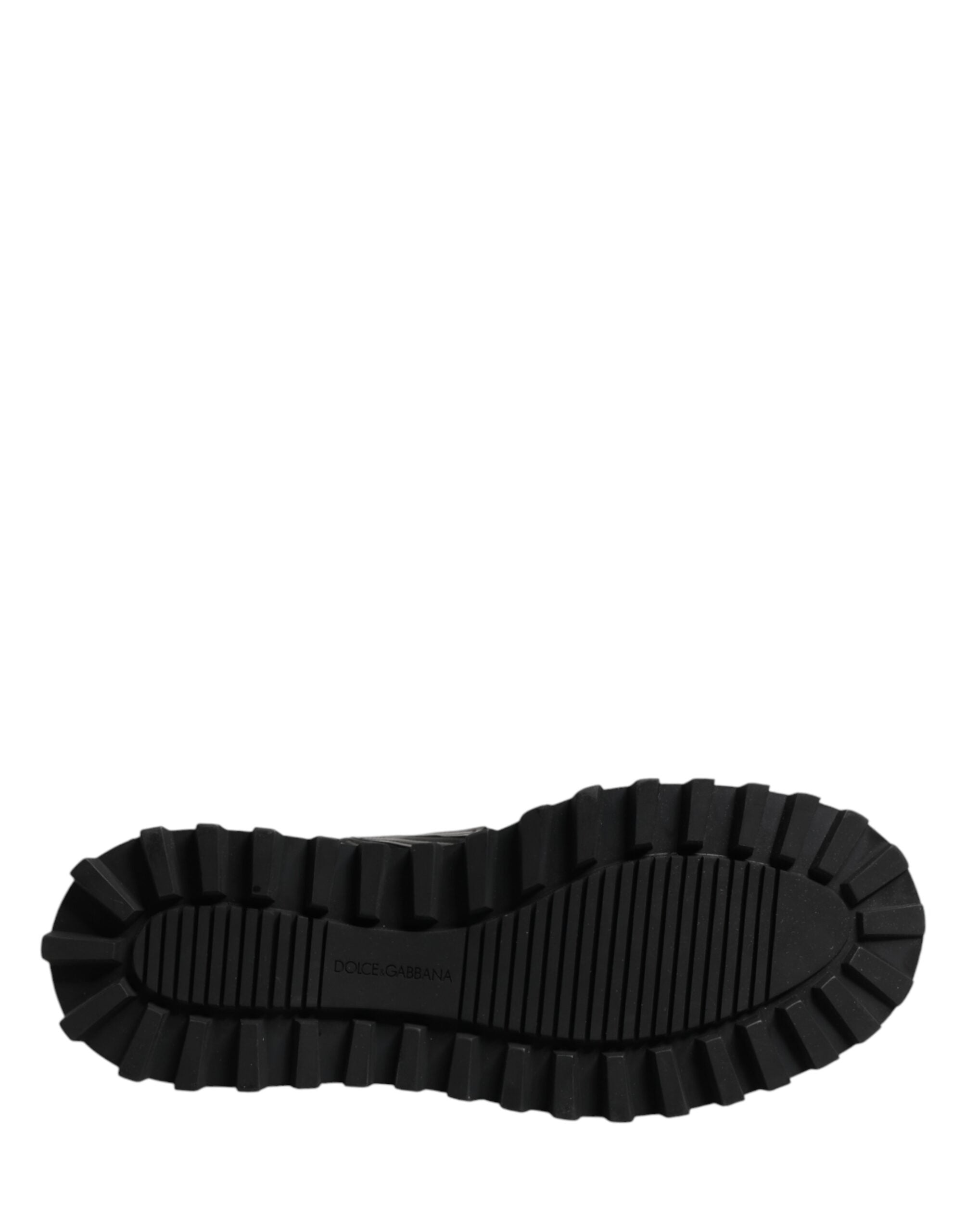 Dolce & Gabbana Schwarze Leder DG Plaque Schnürstiefel Schuhe