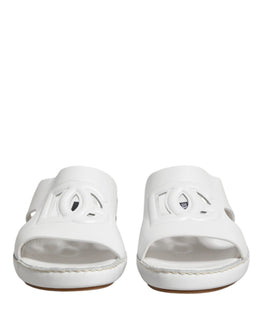 Dolce & Gabbana Weiße DG Cutout Slides Hausschuhe Ballerinas