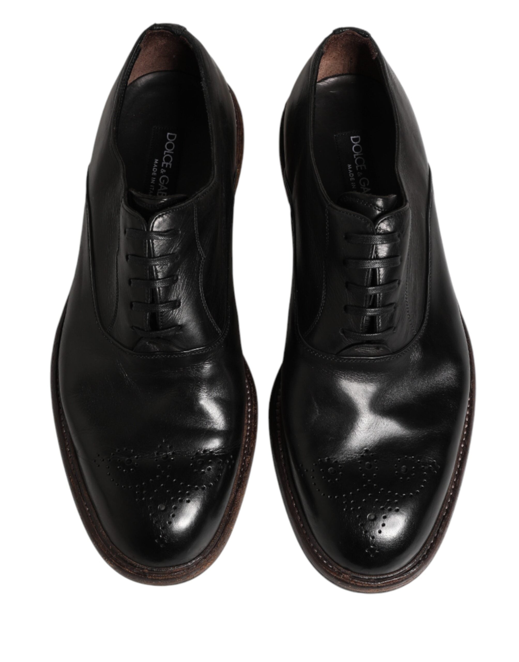 Dolce & Gabbana Schwarze Oxford-Schnürschuhe aus Kalbsleder