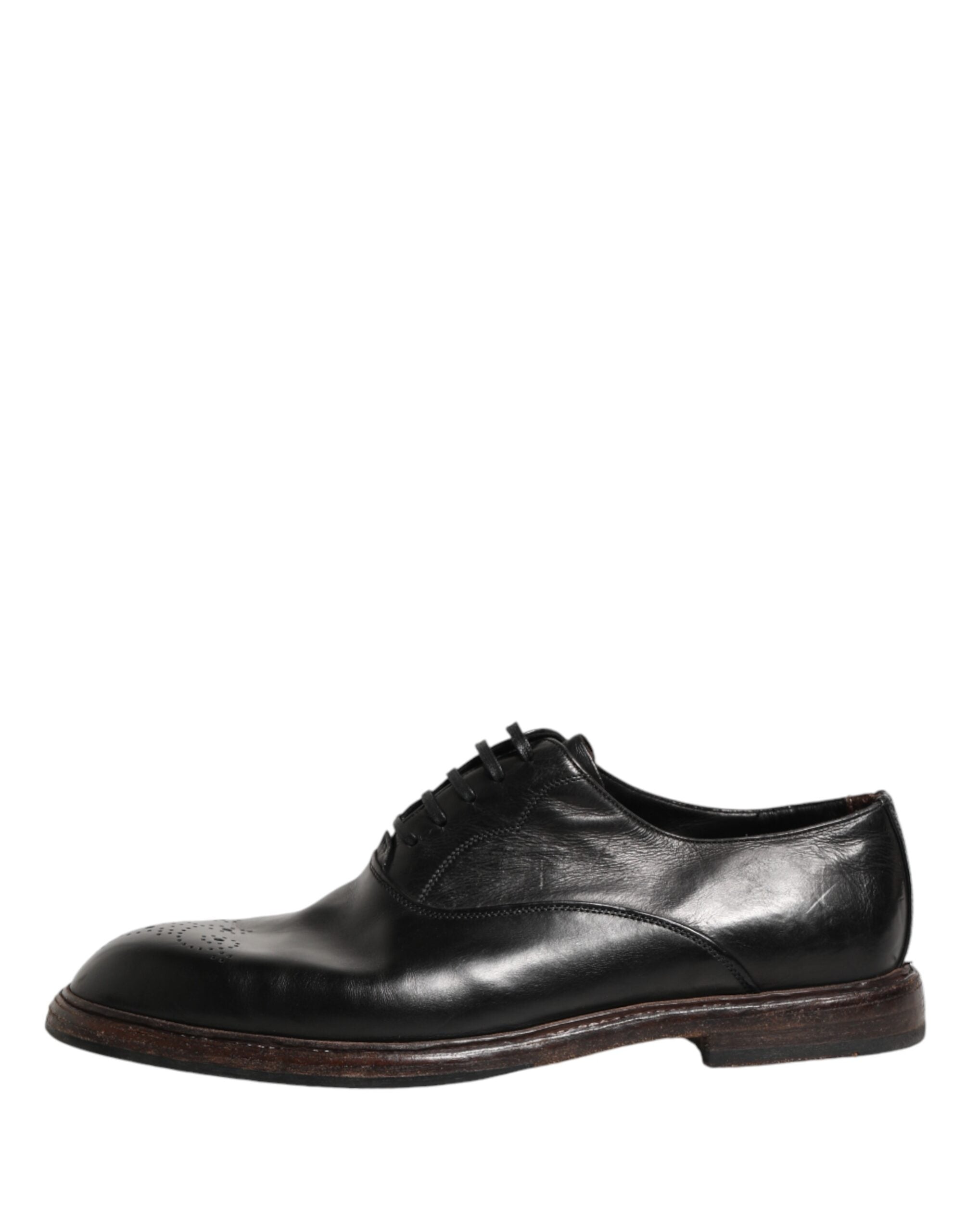 Dolce & Gabbana Schwarze Oxford-Schnürschuhe aus Kalbsleder