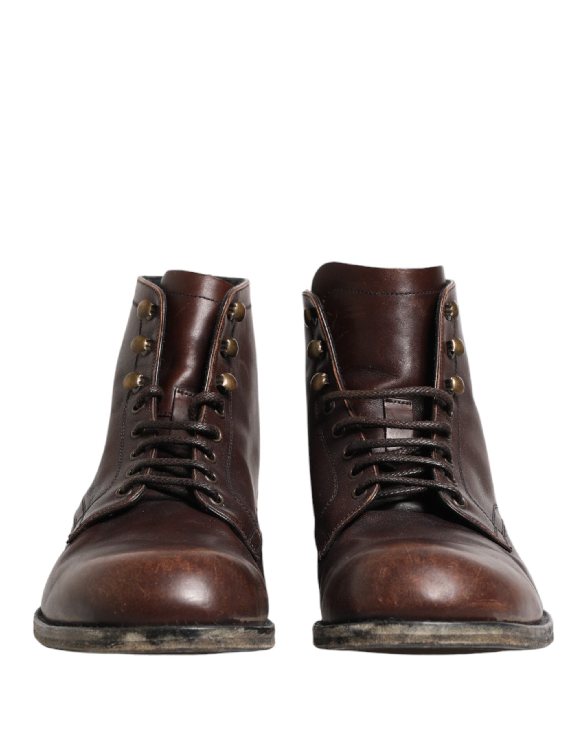 Dolce & Gabbana Braune Schnürstiefeletten Herren Schuhe