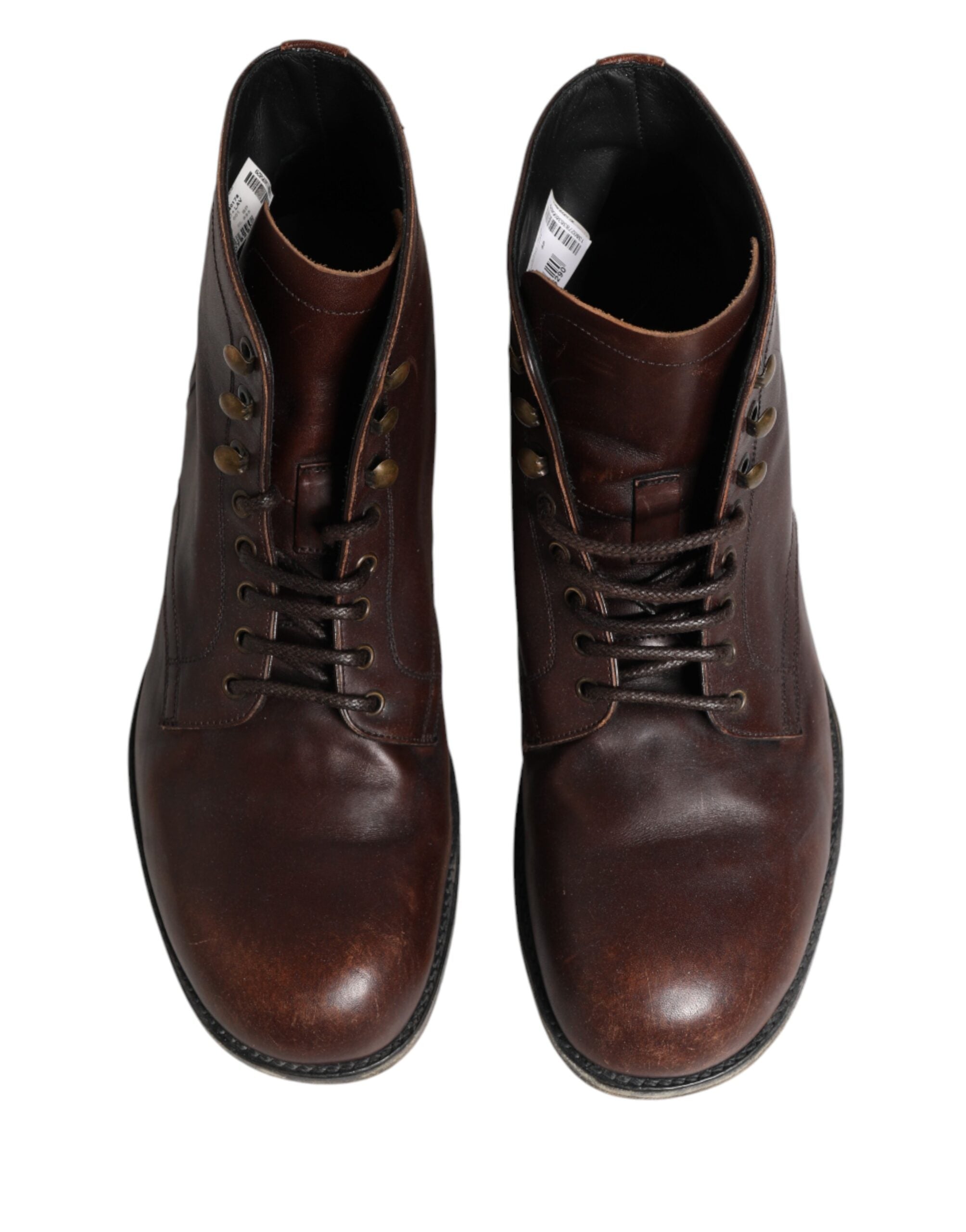 Dolce & Gabbana Braune Schnürstiefeletten Herren Schuhe