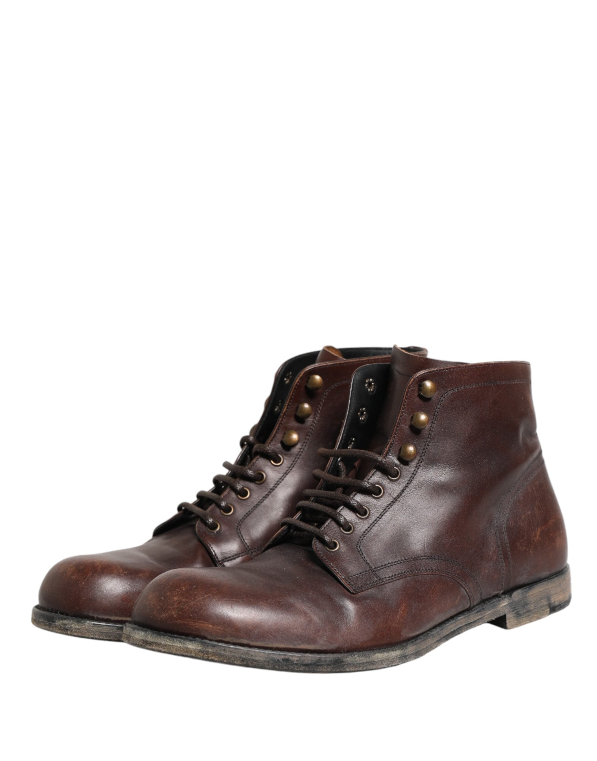 Dolce & Gabbana Braune Schnürstiefeletten Herren Schuhe