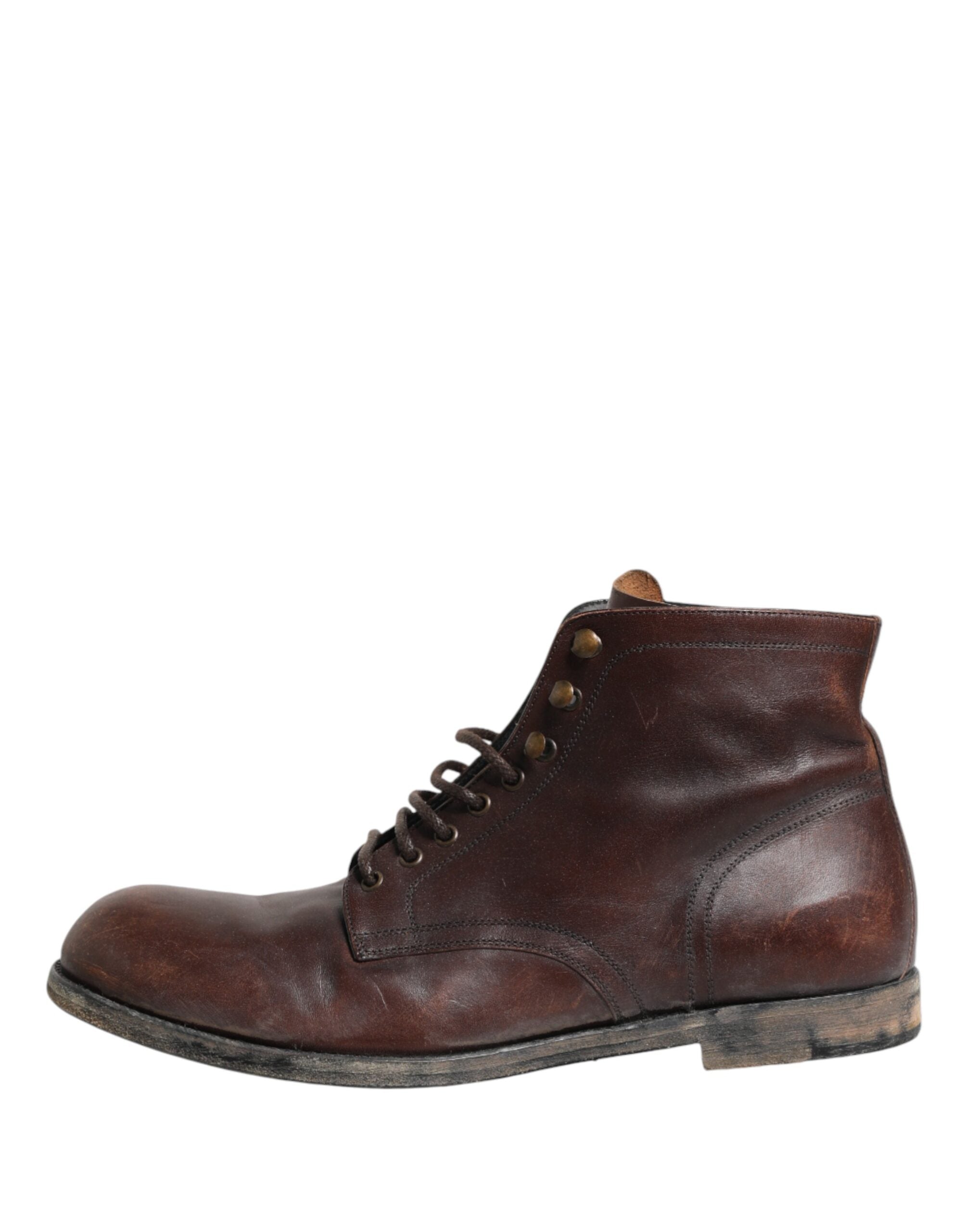 Dolce & Gabbana Braune Schnürstiefeletten Herren Schuhe
